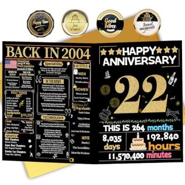 Imagem de Joycard Cartão de aniversário de 22 anos para mulheres e homens, cartão de casamento para esposa marido, presentes de decorações de casamento doces para casal, perfeito para ela no dia de aniversário