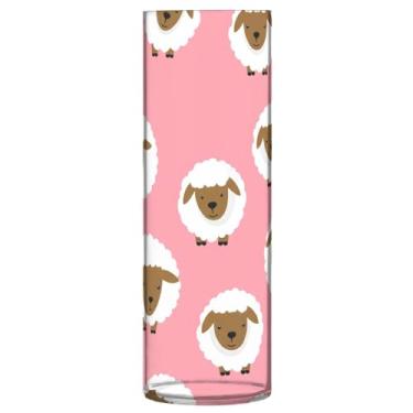 Imagem de CEBUGI Lindo vaso de flores de ovelha 10 x 30 cm, vaso cilíndrico para flores, vaso transparente inquebrável para decoração de casa de festa de casamento