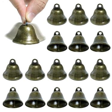 Imagem de 16 peças de sinos artesanais, 4,3 cm x 3,8 cm pequenos sinos vintage de latão para decoração de Natal, sinos de vento para fazer casa de banho, campainha de adestramento de cães, decoração de