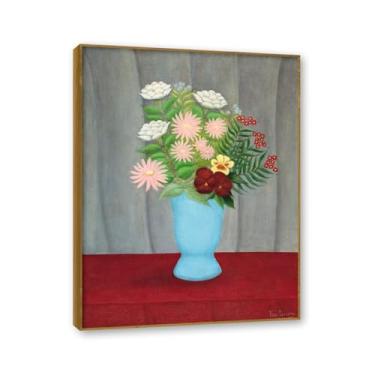 Imagem de NHLDZYH Moldura de teca. Arte de parede em tela de especiarias coloridas e colher de tempero | Decoração de cozinha vintage | Arte moderna para casa e sala de jantar. B69. 60 x 80 cm - 23,7 x 31,5 pol