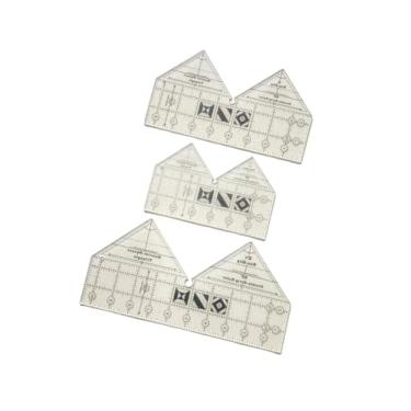 Imagem de YJIUYUANQ 3 tamanhos (6/8/25.4 cm) régua de acrílico transparente de 90 graus - ferramenta de patchwork de fita dupla para projetos de artesanato de costura DIY