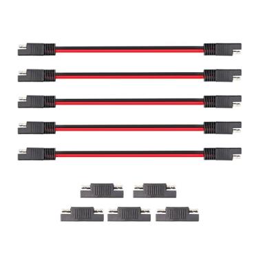 Imagem de TMH Cabo de extensão SAE 14 AWG - 1FT SAE para SAE conector SAE conector de painel solar cabo de extensão para motor automotivo RV bateria (5 peças)