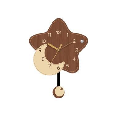 Imagem de Relógio de parede Pendulum Wall Clock for Living Room Silent for Home Decor -No Drilling Required Sem tique-taque(Grande)