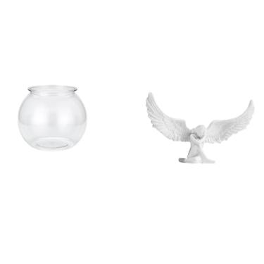 Imagem de Whtkoph Ornamento Transparente para Aquário de Peixes Pequenos, Vaso Redondo para Aquário, Mesa, Escritório, Decoração de Casa, Estatueta.