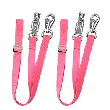 Imagem de HackFond Gravatas cruzadas para cavalo, laço de reboque de nylon com encaixe de pânico de liberação rápida e acessórios de reboque de cavalo, comprimento ajustável de 108 a 185 cm, suprimentos para