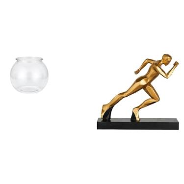 Imagem de Whtkoph Escultura Moderna E Abstrata em Formato de Aquário para Decoração de Escritórios E Residências, Pequeno Vaso Redondo com Figura Decorativa Artística.