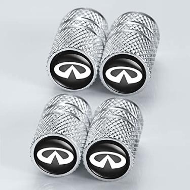 Imagem de Tampas de haste de válvula de pneu com vedação de vedação de substituição para Infiniti Q50 FX35 FX37 F50 QX70 QX60 EX35 tampas de válvula de pneu resistentes à corrosão, pacote com 4