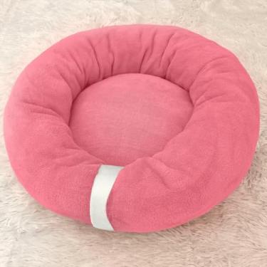 Imagem de Cama Pet Redonda 50cm Soft Fleece – Cama para Cachorro e Gato Pequeno | Ninho Macio e Impermeável(Rosa Chiclete)