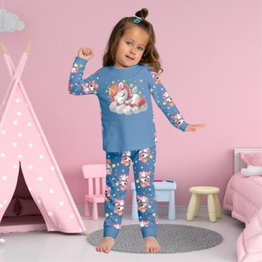 Imagem de Pijama Infantil Menina Brilha no Escuro Blusa e Calça Meia Malha Confo