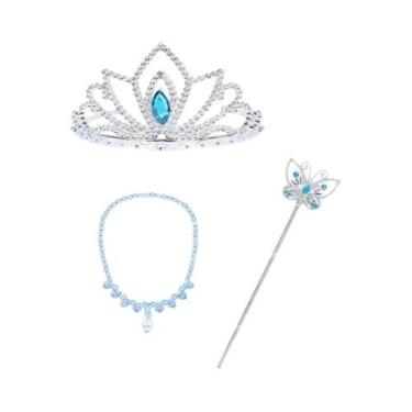 Imagem de Colar De Cristal Com Coroa E Varinha Mágica De Borboleta Azul Para Fan