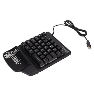 Imagem de Teclado para jogos de 35 teclas, teclado para uma mão com LED brilhante e design ergonômico Mini teclado para jogos com fio para jogos de eSports