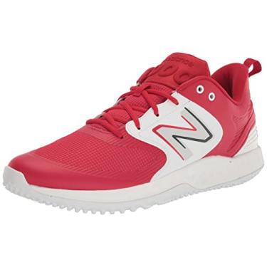 Imagem de New Balance Tênis de beisebol masculino Fresh Foam 3000 V6 Turf-Trainer, Vermelho/branco., 8.5