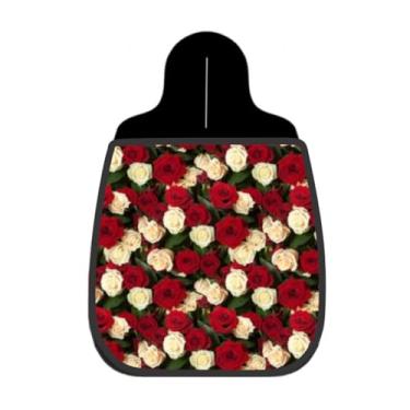 Imagem de Lixeira De Carro Organizador Lixinhocar Rosas Vermelhas e Brancas