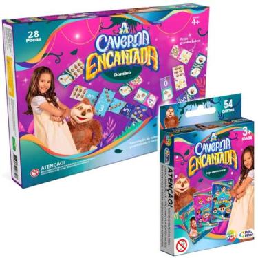 Imagem de Kit 2 Jogos A Caverna Encantada SBT Dominó E Jogo Da Memória, Colorido