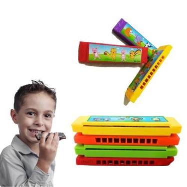 Imagem de Kit 20 Gaita Infantil Iniciantes Brinquedo Sopro Educacional Prenda De