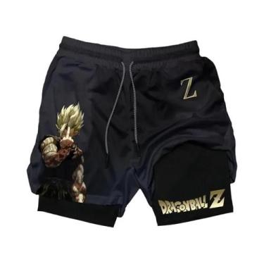Imagem de Shorts Esportivos Unissex De Dupla Camada Dragon Ball Para Verão, Fitn