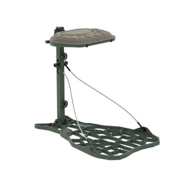 Imagem de NOVIX Helo Suporte ultraleve para pendurar na árvore - Suporte de plataforma de alumínio fundido com almofada de assento, assento ajustável - Feito nos EUA, OD Green