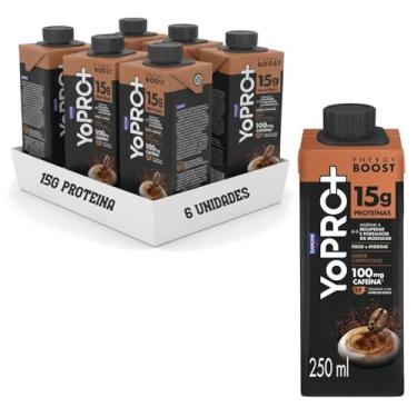Imagem de YoPRO Energy Boost Cappuccino UHT – Kit com 6 Unidades – 250g cada – 15g de Proteína por Unidade