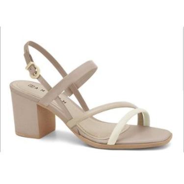 Imagem de Sandália Feminina Ramarim Salto Bloco Médio Fivela Ajustável Festa-Feminino