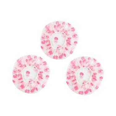 Imagem de Touca De Banho Reutilizável Impermeável 3 Peças Para Cabelos Longos, T