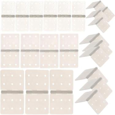 Imagem de 120 peças de dobradiça branca de 3 tamanhos com pinos divididos removíveis compatíveis com peças de avião RC acessórios DIY (1, 120 peças)