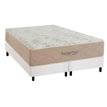 Imagem de Conjunto Box Queen: Colchão Molas Inovaflex Ensacadas Supreme+base Crc Corano White (158x198)