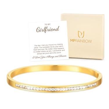 Imagem de Pulseiras femininas de ouro - Pulseira de zircônia cúbica banhada a ouro 18 K, pulseira clássica de cristal de zircônia cúbica, joia moderna, festa, Natal, aniversário, dia dos namorados, presentes