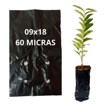 Imagem de Saco Saquinho Plástico Para Mudas 09x18cm Com 1000 Unidades - Sem Marc