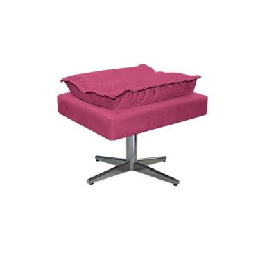 Imagem de Puff Opala Base Giratória de Metal Sintético Pink - Doce Sonho Móveis