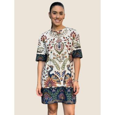 Imagem de Vestido Tshirt Basico Jardim Maravilhoso Farm Cor:;Tamanho:GG-Feminino