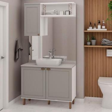 Imagem de Conjunto de Banheiro Modulado 100% Mdf Americano 3 Peças Iluminata - G