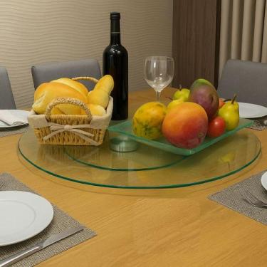 Imagem de Centro Mesa Prato Giratório Vidro Temperado 60cm Resistente - - Ornato