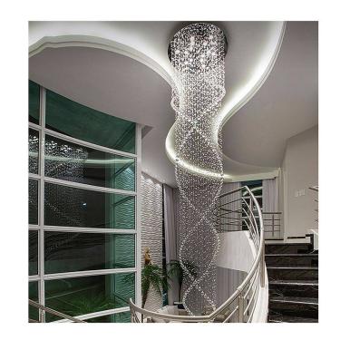Imagem de Lustre De Cristal Legítimo K9 Espiral Duplo Redondo 2,5 Mts
