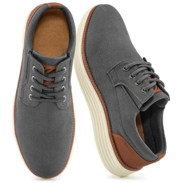 Imagem de FUDYNMALC Tênis social masculino casual: amortecimento confortável o dia todo, sapatos de caminhada respiráveis e leves para trabalho, negócios, escritório, Cinza, 44