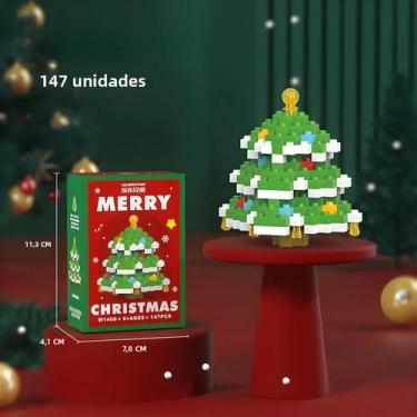 Imagem de Conjunto De Blocos De Construção Micro Mini, Quebra-Cabeça De Natal Pa