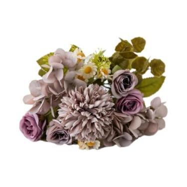 Imagem de Flores Artificiais De Camomila E Rosa, Bola De Bordado Para Decoração 