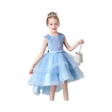 Imagem de Vestido De Casamento Sem Mangas Para Meninas Com Lantejoulas E Renda V