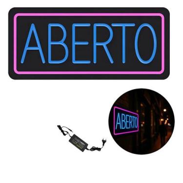 Imagem de Placa Led Retro Luminária Vintage Aberto Adega Painel Neon FRG0426 Fri