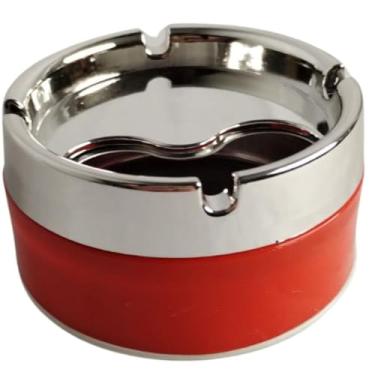 Imagem de Cinzeiro de Inox Colorido - Abre e Fecha com Base Removível, Prático para Casa, Escritório e Ambientes Versáteis