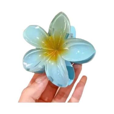 Imagem de Presilhas De Cabelo Grandes Com Flores Havaianas Para Cabelos Grossos 