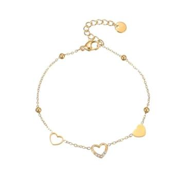 Imagem de tincolia Pulseira feminina incrustada de diamante exclusiva e requintada joia de aço inoxidável banhada a ouro 18K - 7