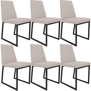 Imagem de Kit 06 Cadeiras Sala De Jantar L02 Bege