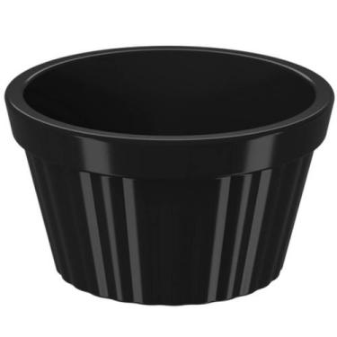Imagem de Ramequim de Plástico Preto Canelado 90ml Potinho Pequeno 7,3cm Uno Coz