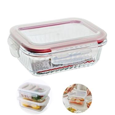 Imagem de Kit 1Un Pote Tigela Hermetico Vidro Canelado 1040ML Marmita - Belo Vid