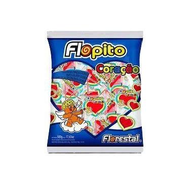 Imagem de Pirulito Flopito Coração Colorido Florestal 500G, Pirulito Infantil So