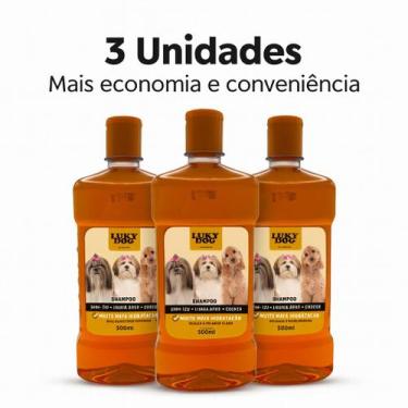 Imagem de 3 Unidades Shampoo Lucky Dog Shih Tzu Lhasa Cocker Uso Diário- 500ml c