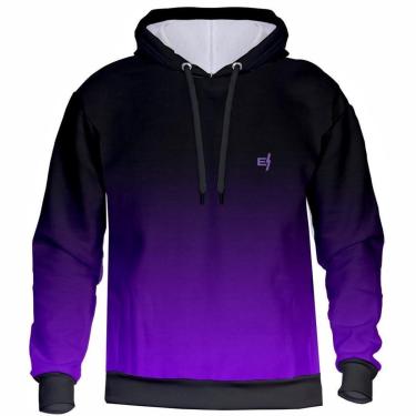 Imagem de Moletom Masculino Blusa Capuz Bolso Flanelado Degradê-Masculino