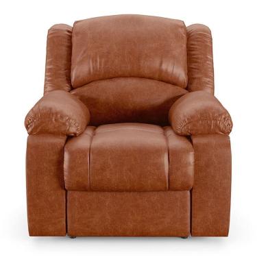 Imagem de Poltrona Do Papai Reclinável Sala De Cinema Barcelona Elétrica Touch Usb Pu Caramelo Brilho