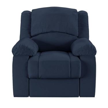 Imagem de Poltrona Do Papai Reclinável Sala De Cinema Barcelona Manual Pu Azul