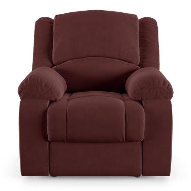 Imagem de Poltrona Do Papai Reclinável Sala De Cinema Barcelona Elétrica Usb Veludo Vinho